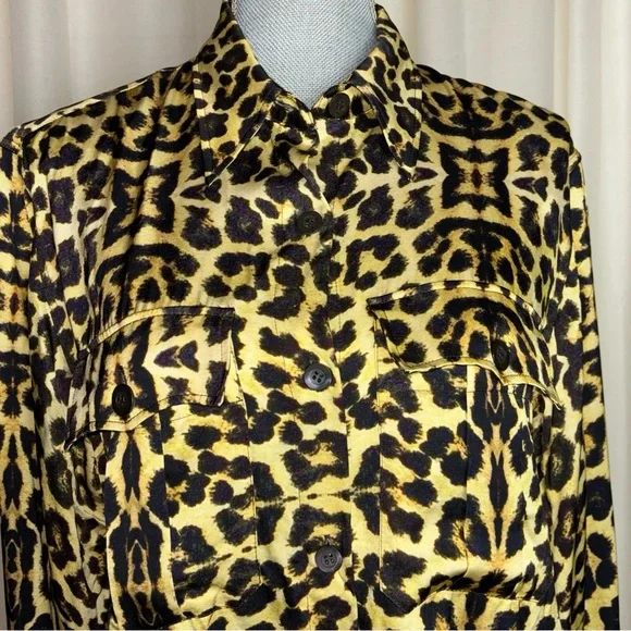 Dries Van Noten Viscose Animal Print Button Down Blouse - Picture 2 of 14